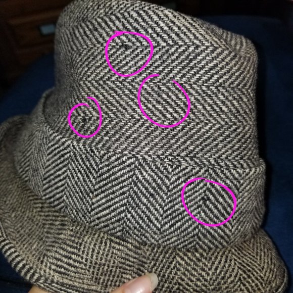 1950s 1960s Resistol Snap-Back Tweed Fedora Hat Black White Feathers Vtg Trilby - Picture 10 of 10